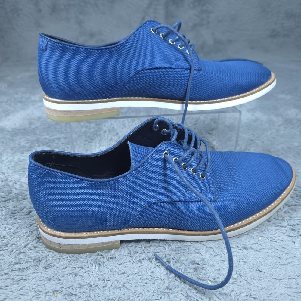 Calvin Klein Shoes Mens Size 11 Blue Canvas Oxford Lace Up AGGUSSIE 34F1712